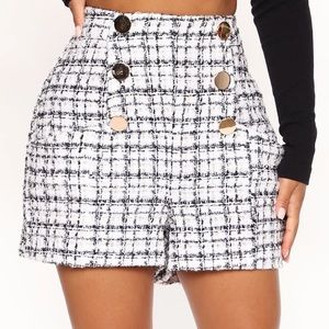 Tweed shorts with buttons new with tags